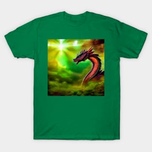 Purple and Red Dragon in the Forest Light T-Shirt